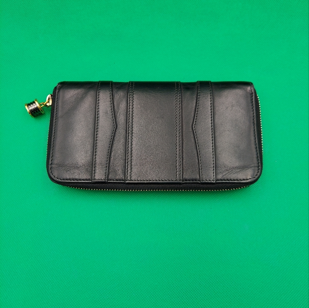 Bvlgari Calf Leather Long Zip Wallet